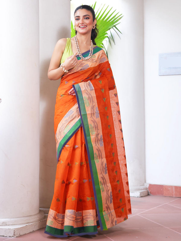 Bengal Cotton Handloom Saree Without Blouse Piece - 1733 Saree AEVUM 2