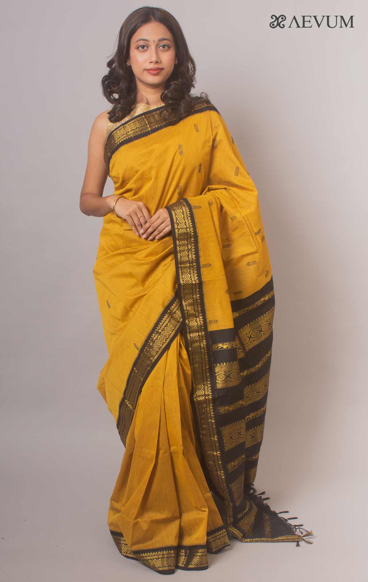 Brown With Yellow Designer Comfortable Printed Cotton Saree For Ladies at  Best Price in Vellore | Anusha Textile