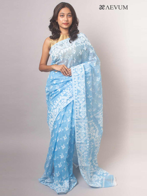 Dhakai Jamdani Saree without Blouse Piece - 17487 Saree AEVUM