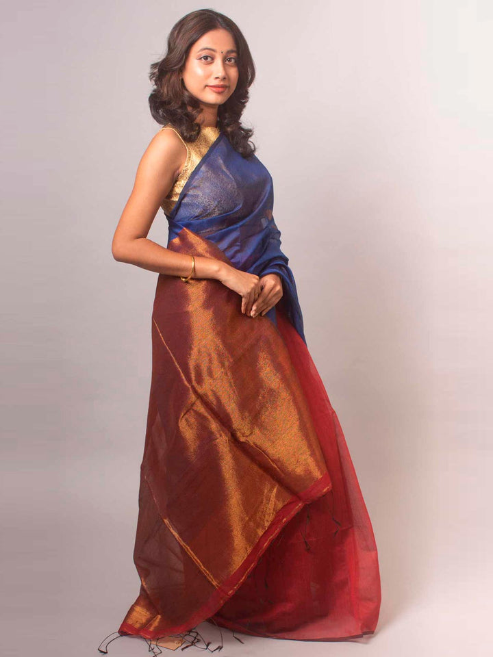 Ball Buti Matka Muslin Silk Saree - 17516 Saree AEVUM 2   