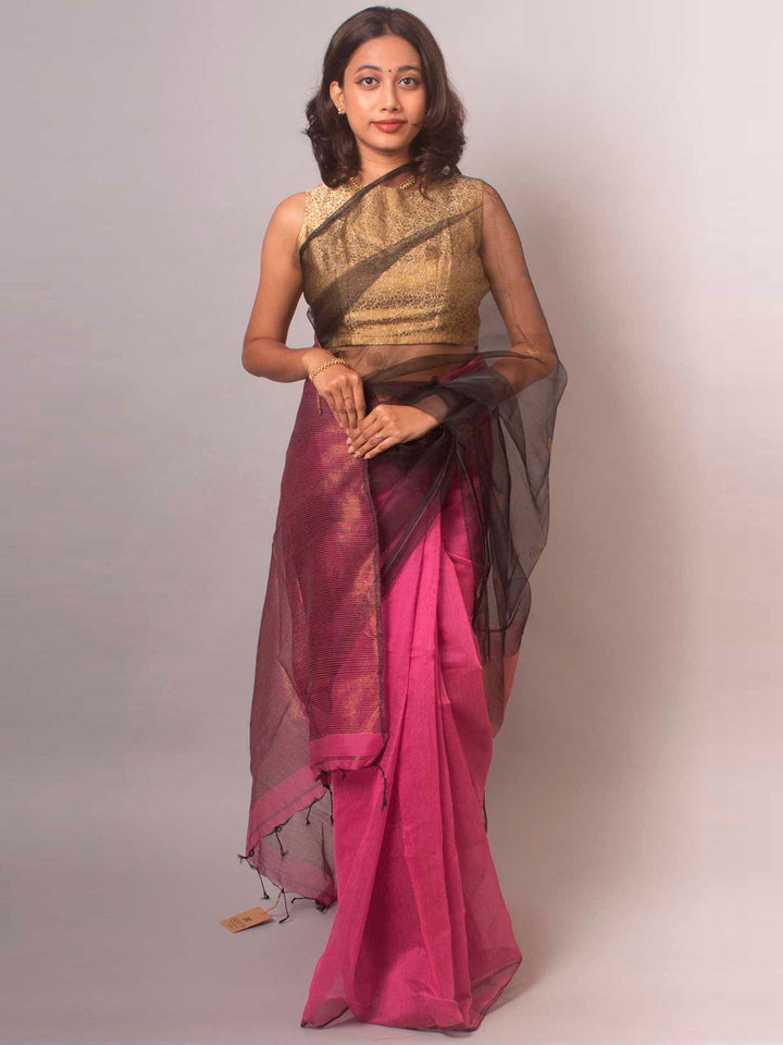 Ball Buti Matka Muslin Silk Saree - 17517 Saree AEVUM 2   