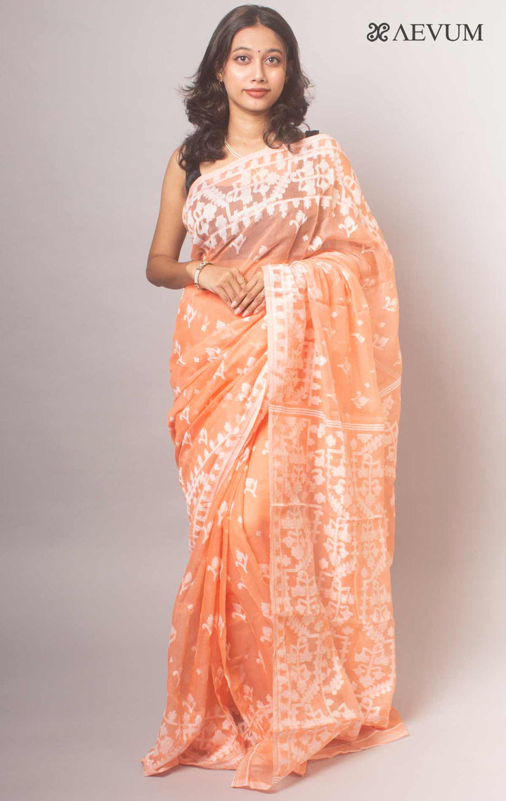 Dhakai Jamdani Saree without Blouse Piece - 17632 Saree Anita Kuthir   