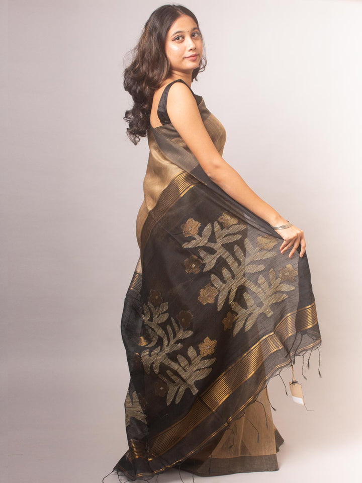 Silk Linen Saree - 1772 Saree AEVUM