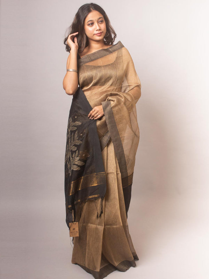 Silk Linen Saree - 1772 Saree Rana Das   