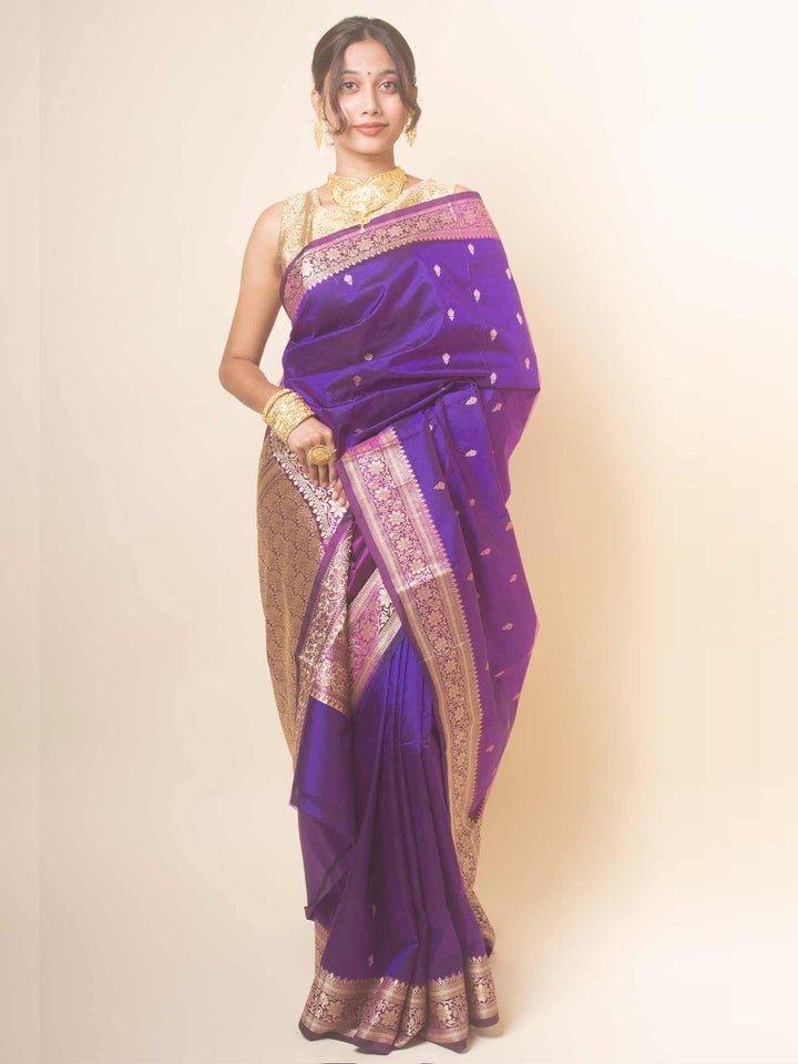 Banarasi Silk Saree with Silk Mark - 17742 Saree AEVUM   