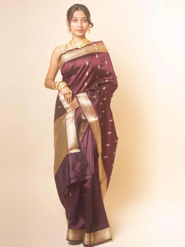 Kanjivaram Banarasi work Pure Silk Saree with Silk Mark - 17744 Saree AEVUM   