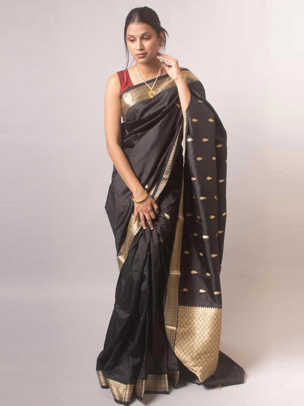 Kanjivaram Banarasi work Pure Silk Saree with Silk Mark - 17745 Saree AEVUM   