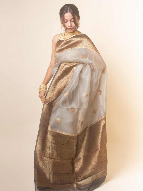 Pure Organza Banarasi Silk Handloom Saree with Silk Mark -17748 Saree Mohammad Saleem   