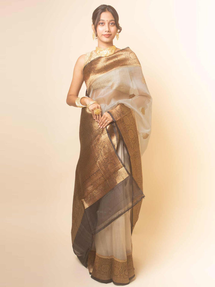 Pure Organza Banarasi Silk Handloom Saree with Silk Mark -17748 Saree Mohammad Saleem   