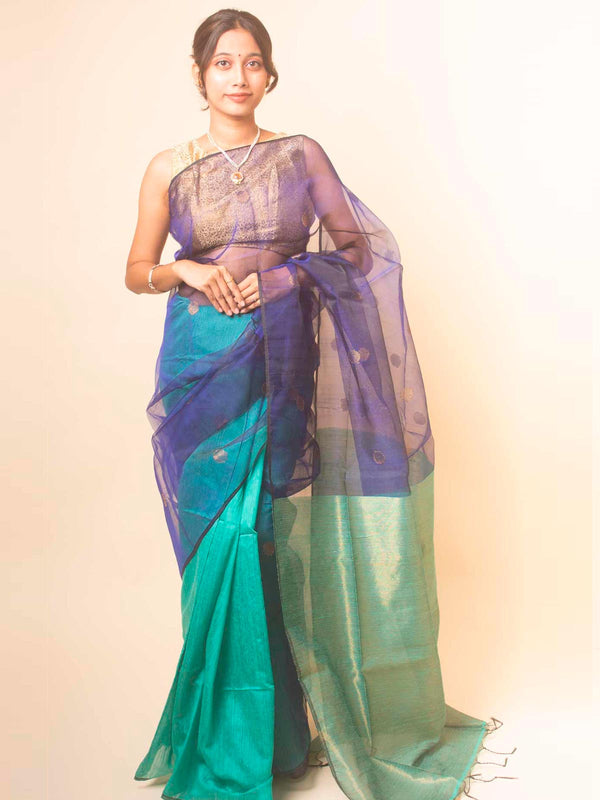 Ball Buti Matka Muslin Silk Saree - 17799 Saree AEVUM 2   