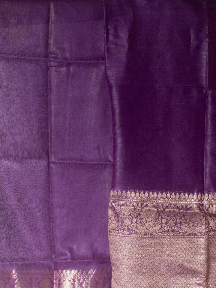 Silk Linen Banarasi Handloom Saree with Silk Mark - 17830 Saree Tausif   