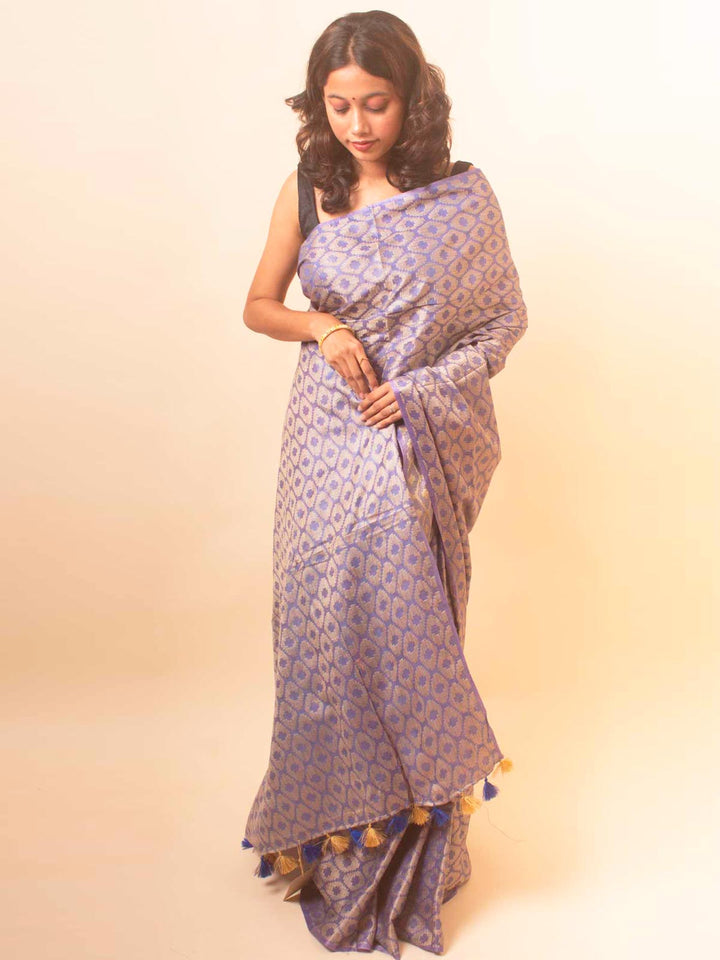 Katan Silk Saree with weaving designs - 18120 Saree AEVUM   