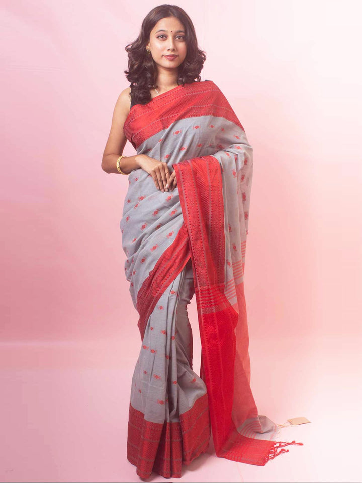 Bengal Pure Cotton Handwoven Saree - 18212 Saree Ashoke Pal