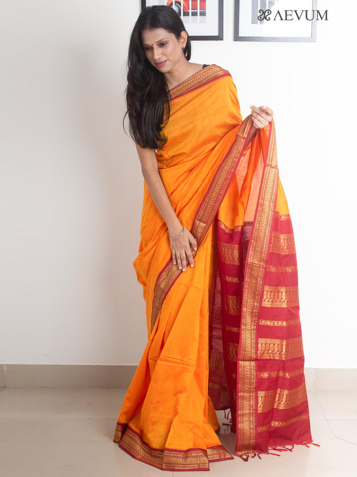 Kalyani South Cotton Silk Handloom Saree with Blouse Piece - 1835 Saree AEVUM