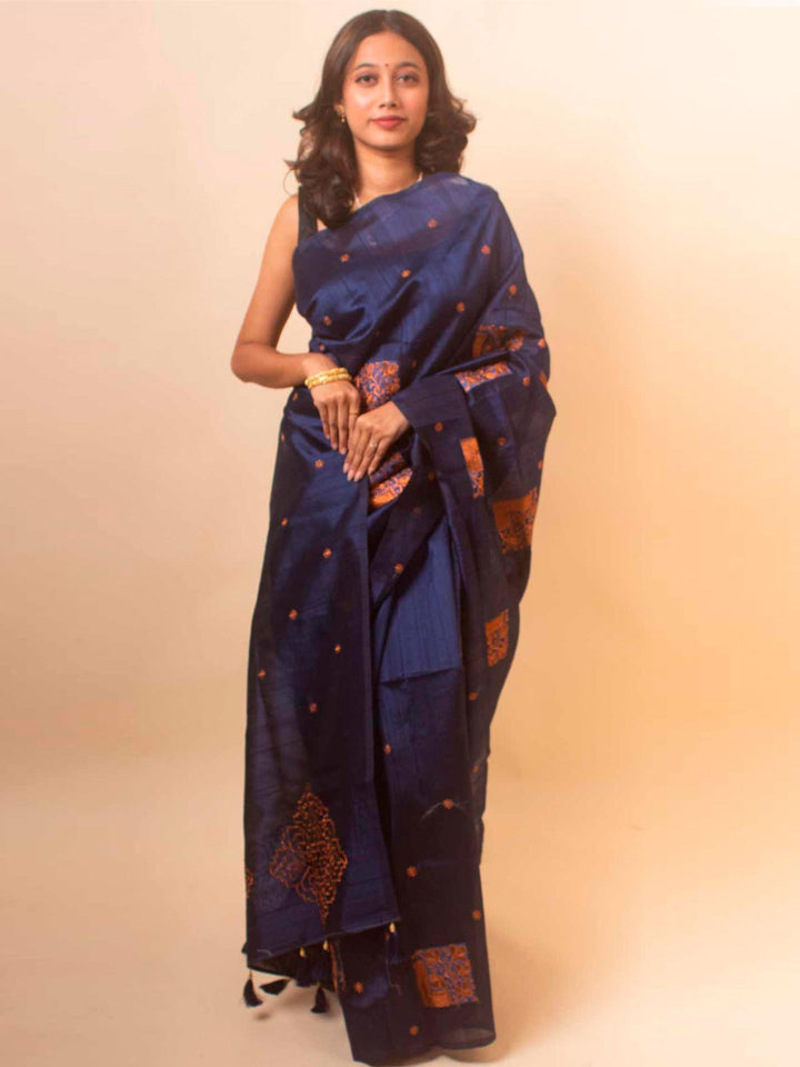 Raw Silk Saree with Zari Embroidery - 18362 Saree AEVUM   