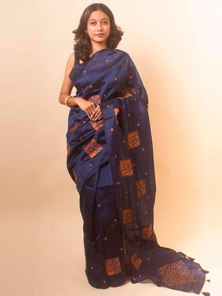 Raw Silk Saree with Zari Embroidery - 18362 Saree AEVUM   