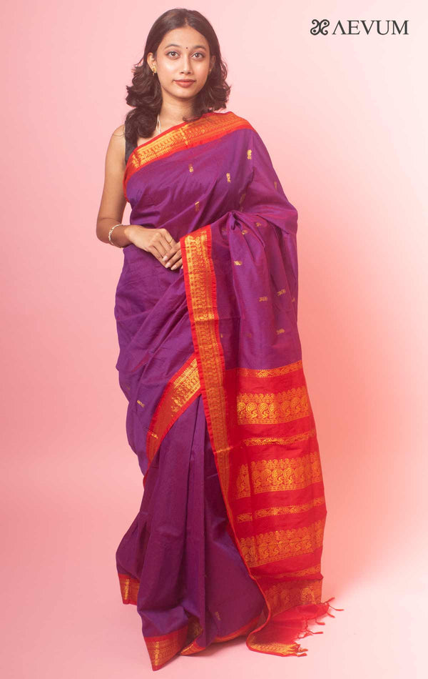 Kalyani South Cotton Silk Handloom Saree with Blouse Piece - 1837 Saree AEVUM