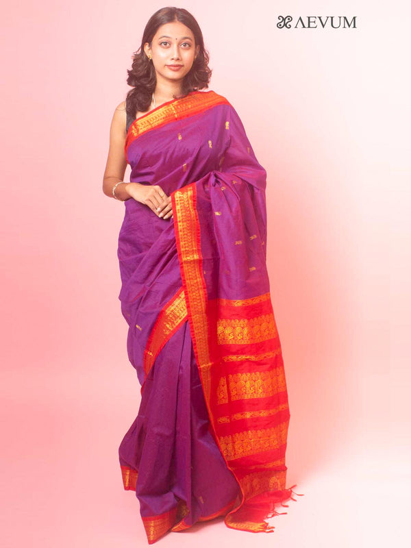 Kalyani South Cotton Silk Handloom Saree with Blouse Piece - 1837 Saree AEVUM