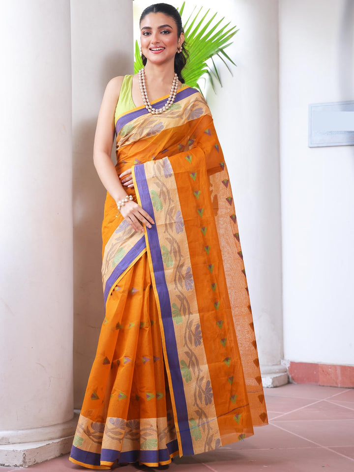 Bengal Cotton Handloom Saree Without Blouse Piece - 18426 Saree AEVUM 2