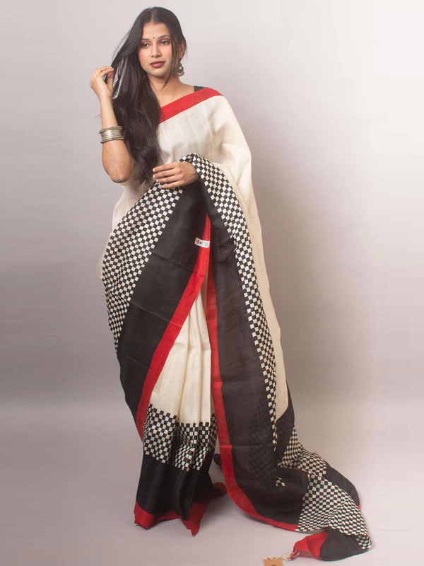 Three Ply Murshidabad Pure Silk - 18524 Saree AEVUM   