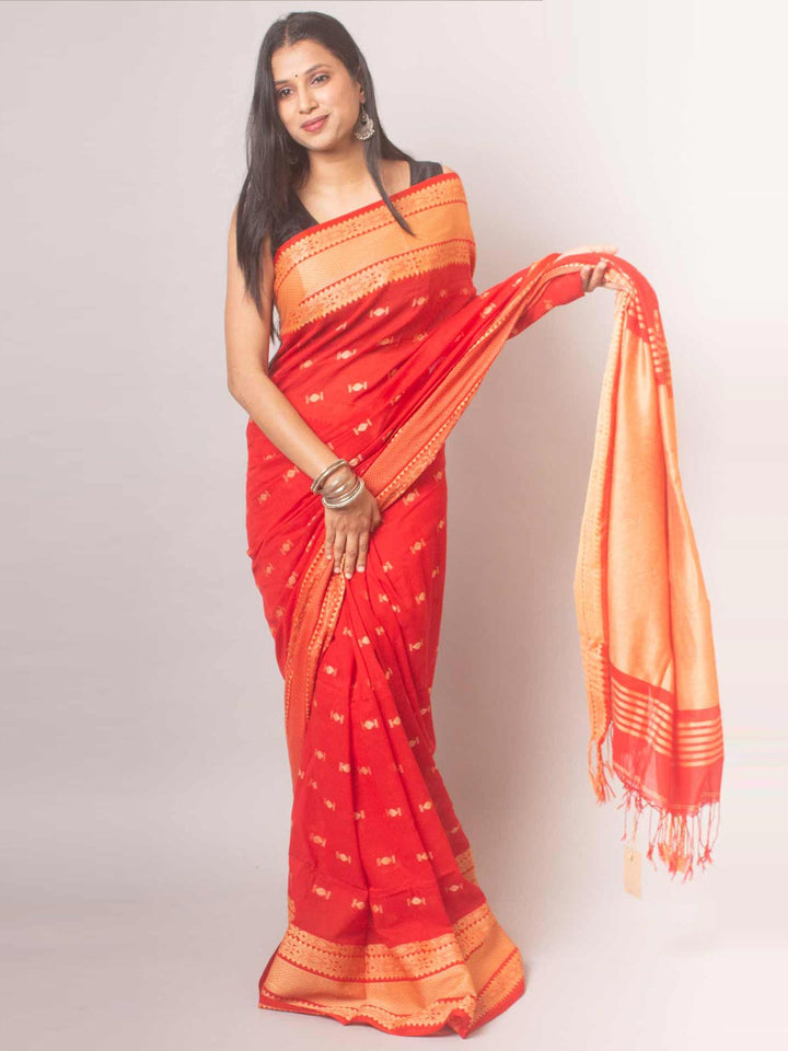 Bengal Pure Cotton Handwoven Saree - 18702 Saree Ashoke Pal