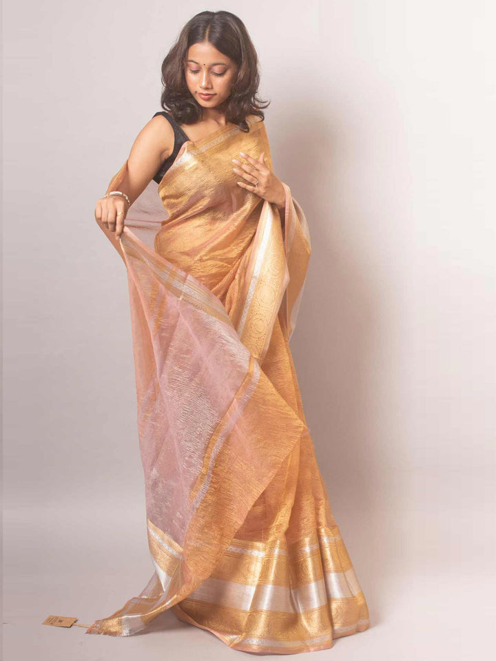 Crushed Tissue Banarasi Saree - 19362 Saree Seratuzzama   