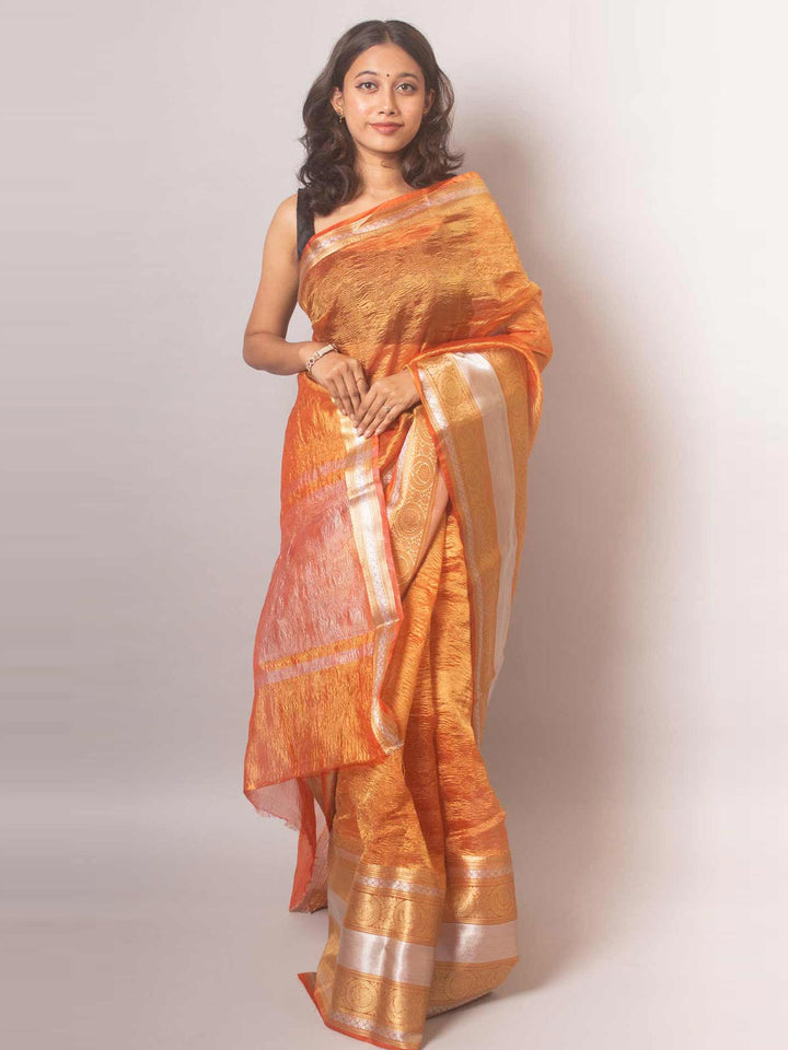 Crushed Tissue Banarasi Saree - 19364 Saree Seratuzzama   