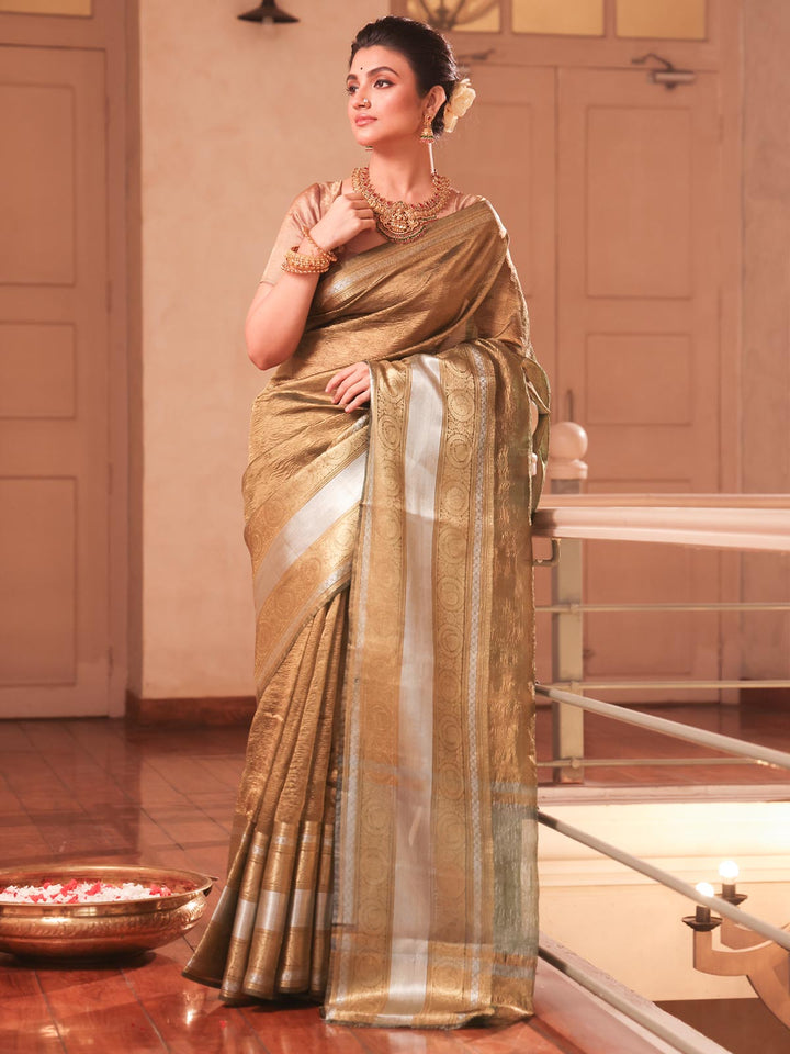 Crushed Tissue Banarasi Saree - 19368 Saree AEVUM