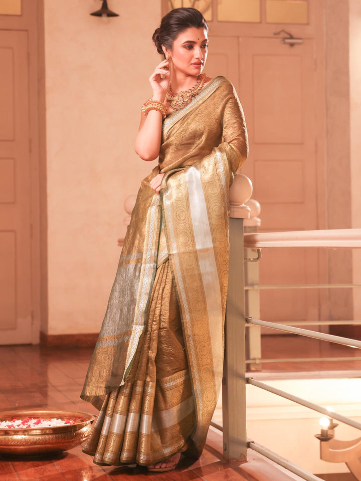 Crushed Tissue Banarasi Saree - 19368 Saree AEVUM