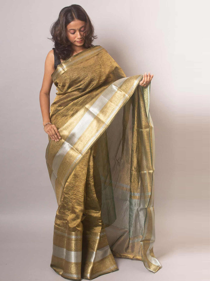 Crushed Tissue Banarasi Saree - 19368 Saree AEVUM   