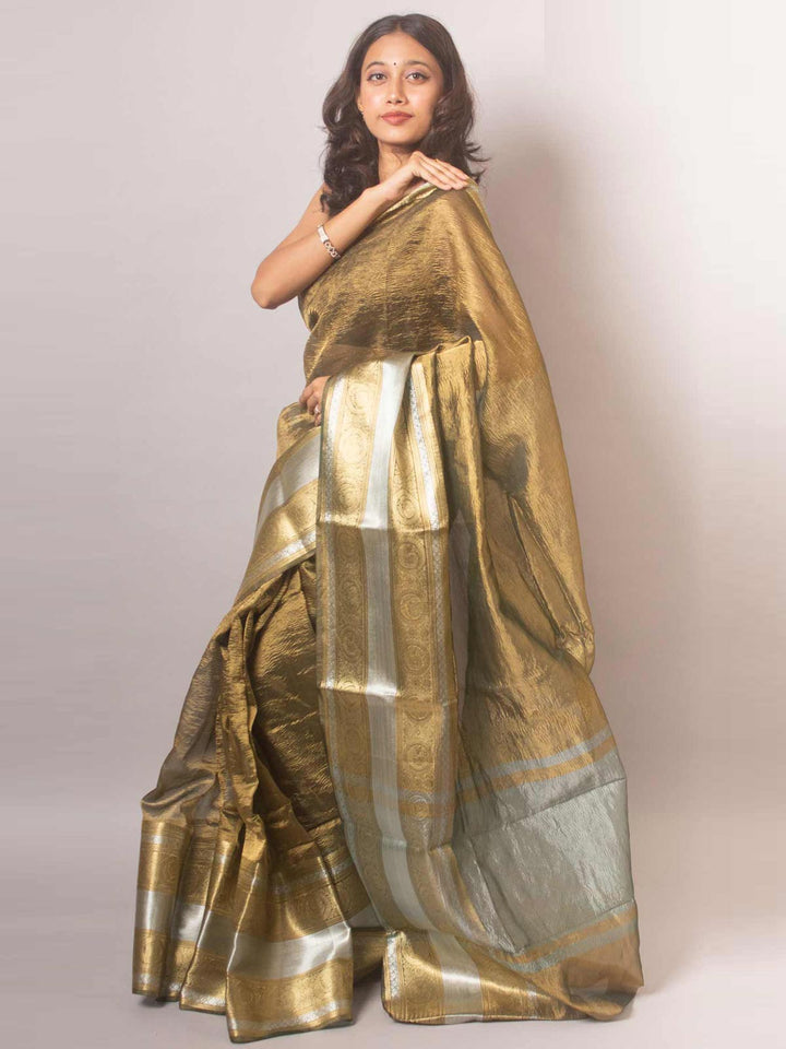 Crushed Tissue Banarasi Saree - 19368 Saree AEVUM   