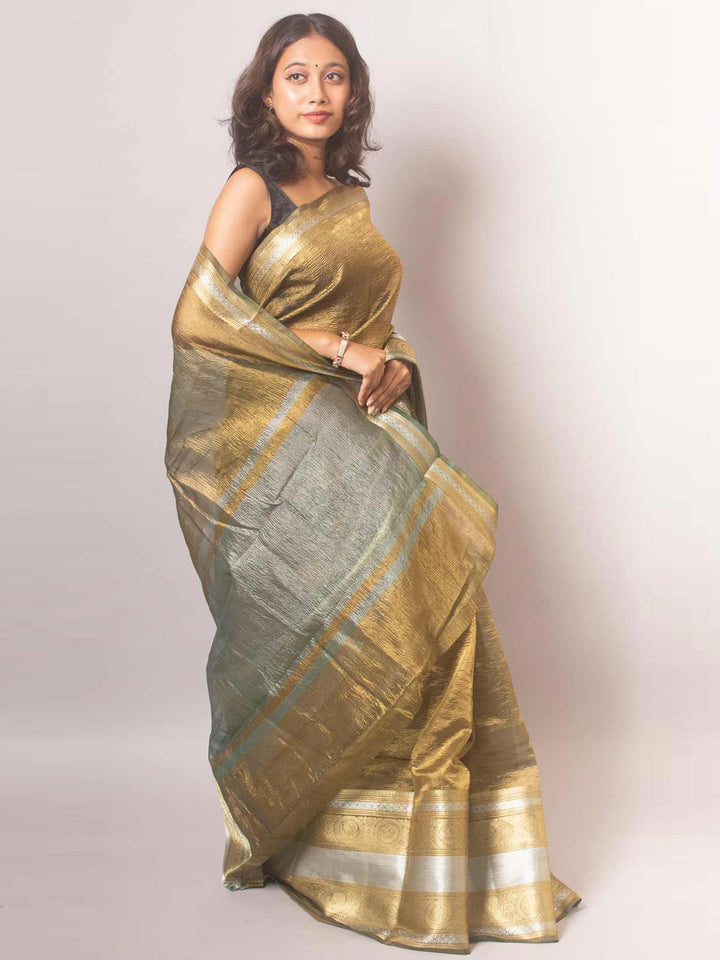 Crushed Tissue Banarasi Saree - 19368 Saree AEVUM   