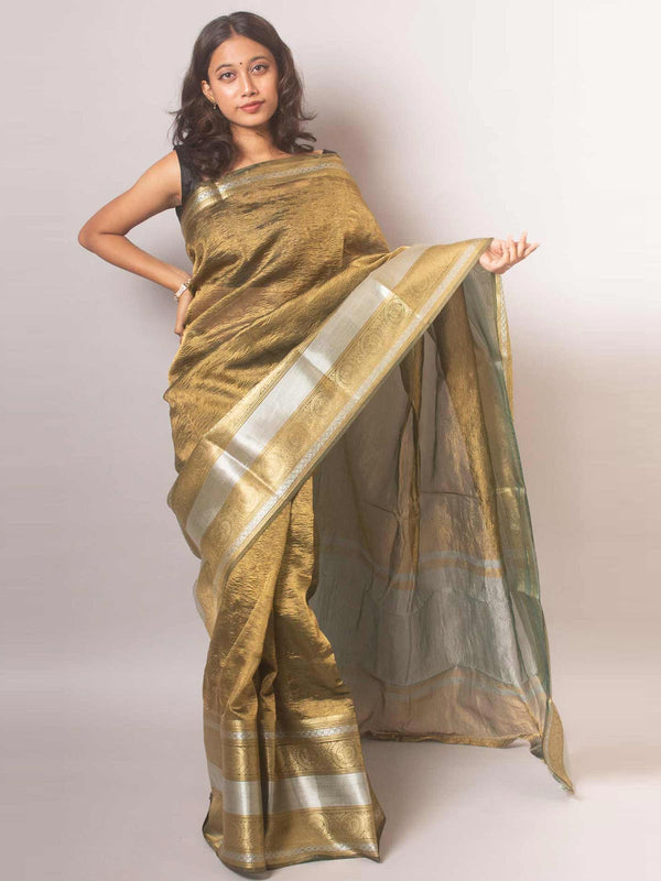 Crushed Tissue Banarasi Saree - 19368 Saree AEVUM   