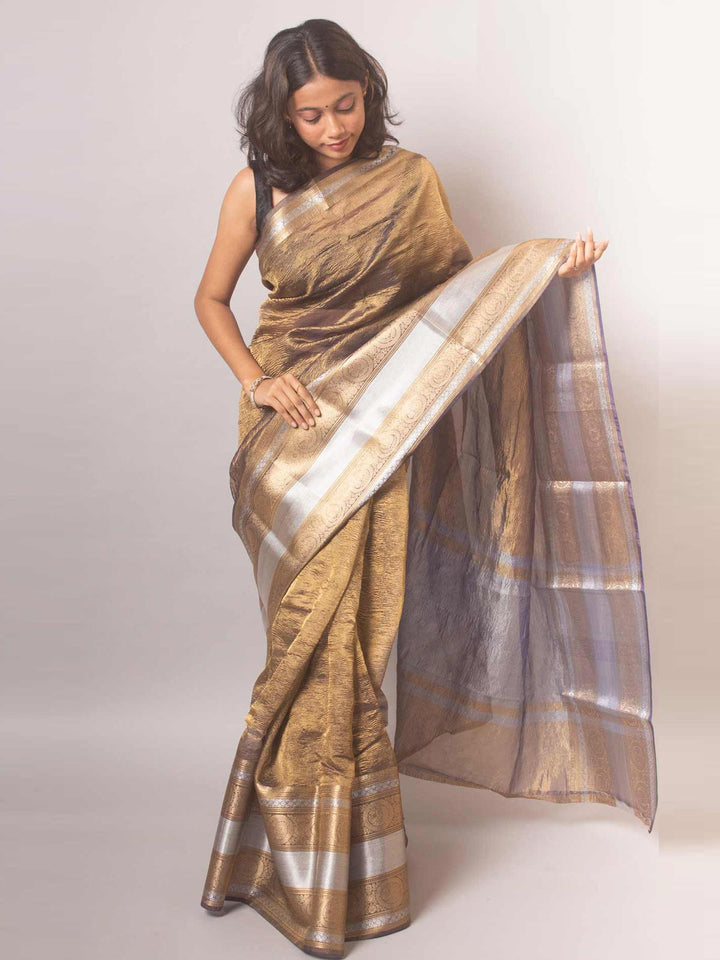 Crushed Tissue Banarasi Saree - 19370 Saree Seratuzzama   