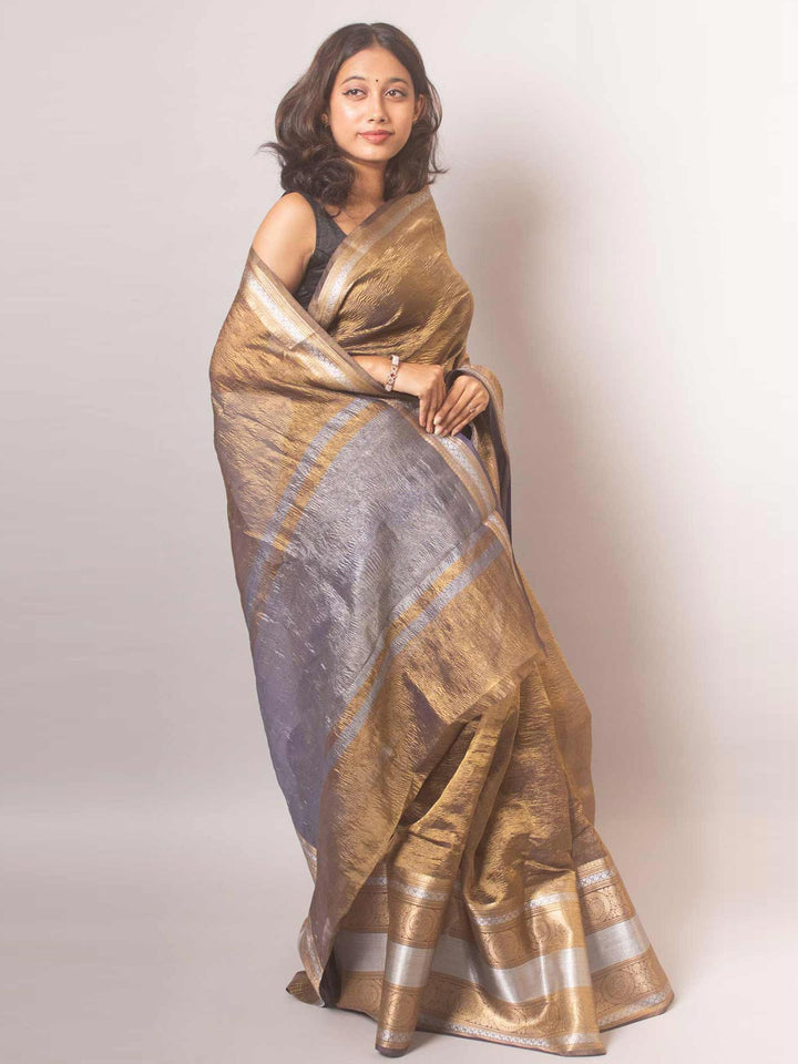 Crushed Tissue Banarasi Saree - 19370 Saree Seratuzzama   