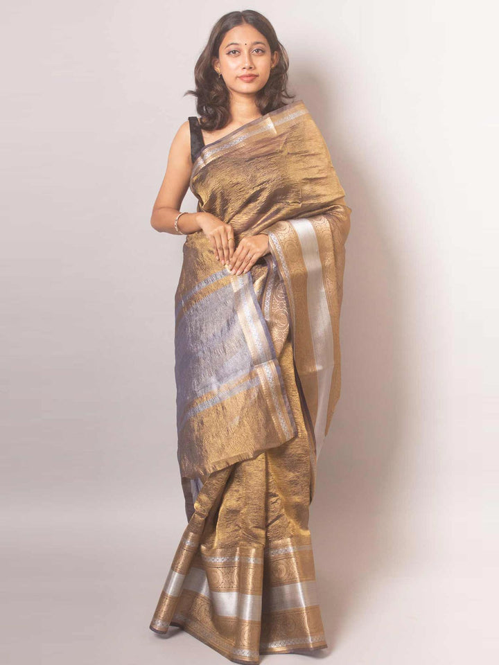 Crushed Tissue Banarasi Saree - 19370 Saree Seratuzzama   