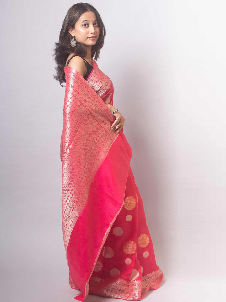 Semi Georgette Soft Banarasi Silk Saree - 19395 Saree AEVUM   