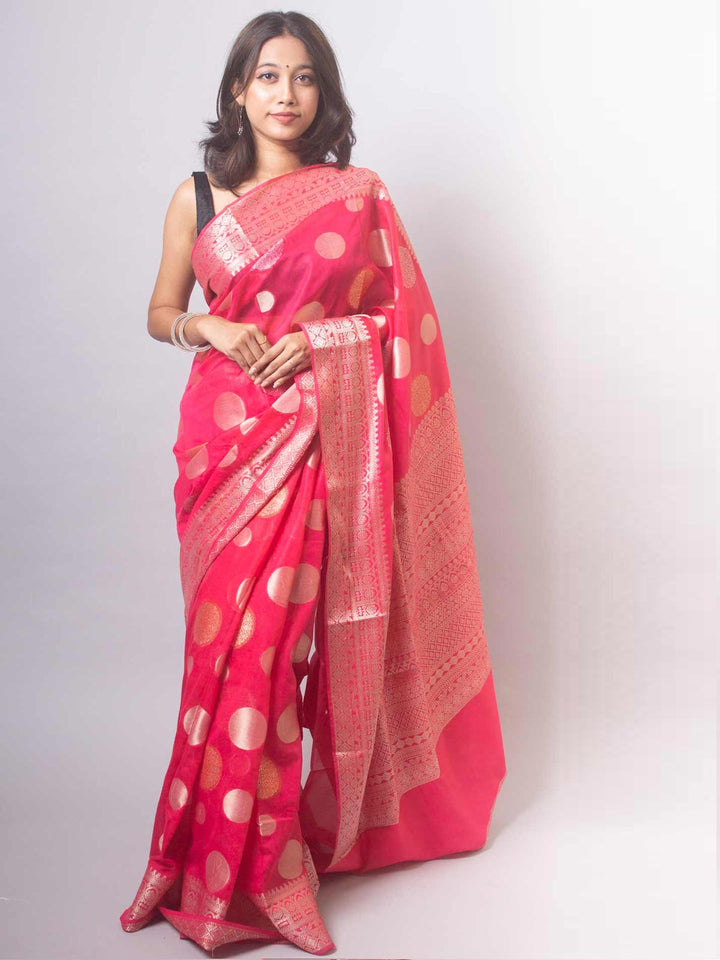 Semi Georgette Soft Banarasi Silk Saree - 19395 Saree AEVUM   