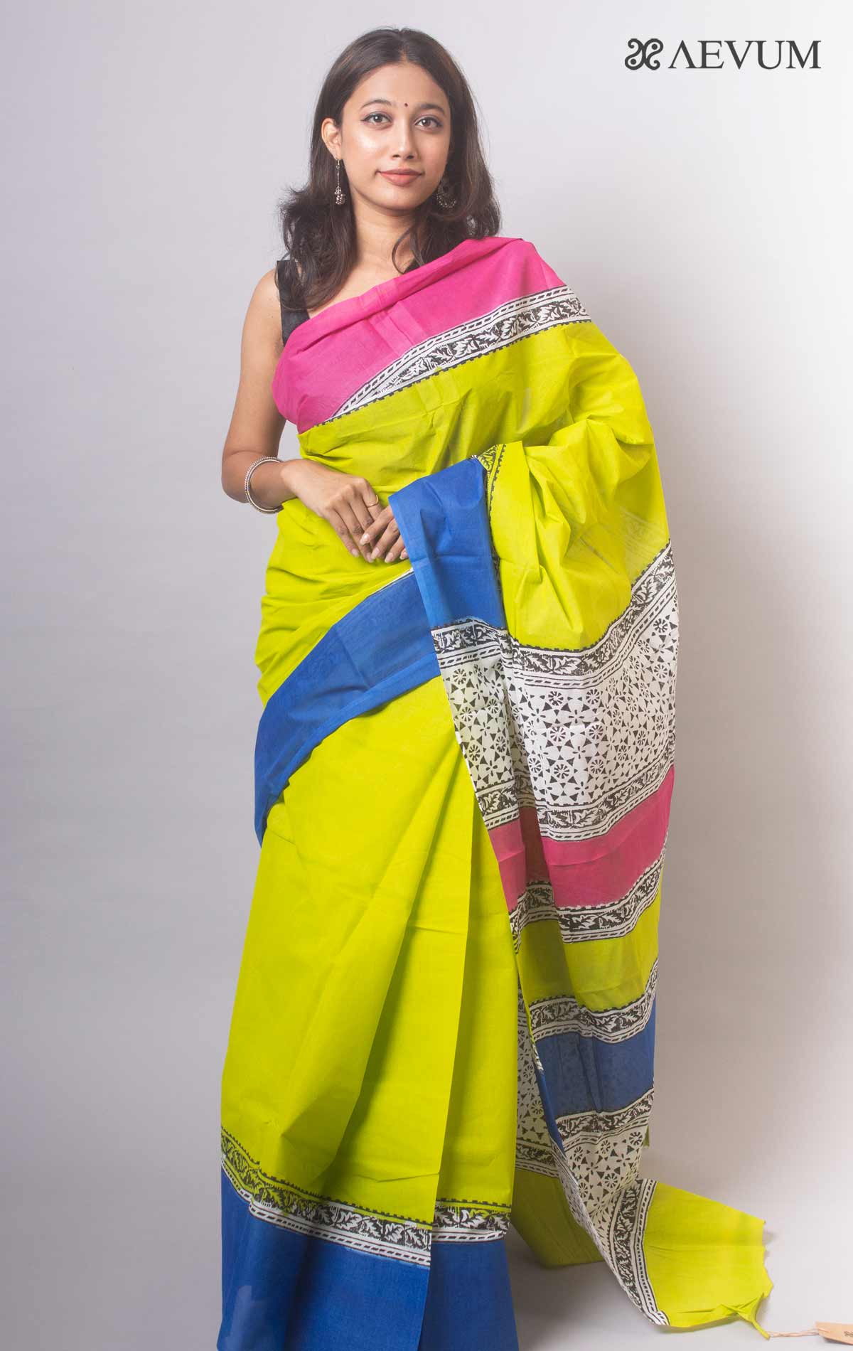 KC110616 - Beautiful Mulmul Cotton Saree with Blouse