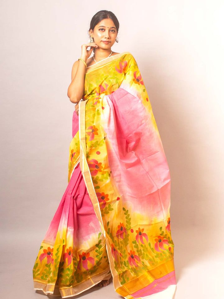 Kerala Cotton Hand Painted Saree - 20324 Saree AEVUM   