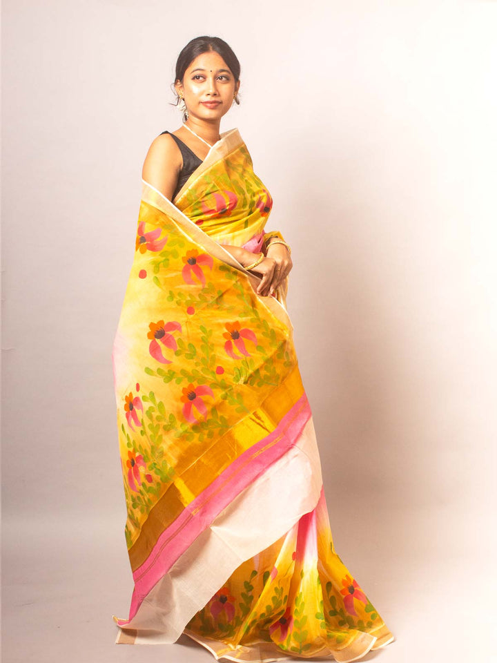 Kerala Cotton Hand Painted Saree - 20324 Saree AEVUM   