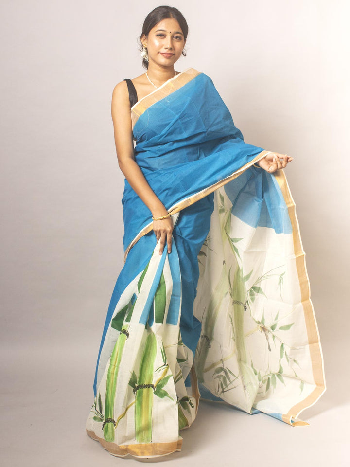 Kerala Cotton Hand Painted Saree - 20339 Saree Riya's Collection   