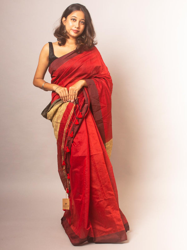 Bengal Cotton Silk Khaadi Pallu Saree - 20362 Saree AEVUM   