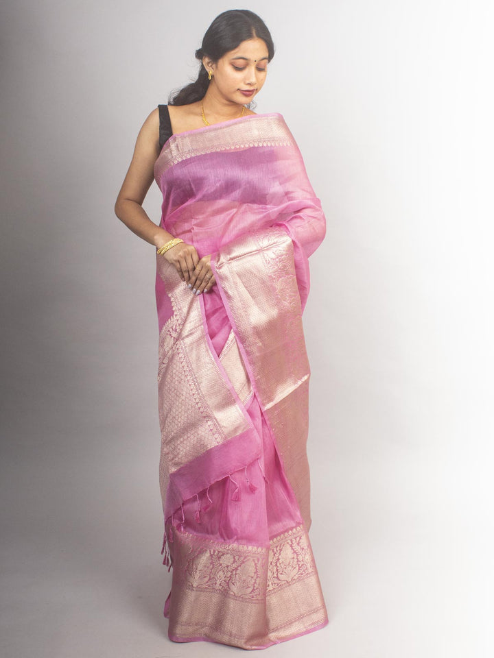 Silk Linen Banarasi Handloom Saree - 2160 Saree Sarala Devi