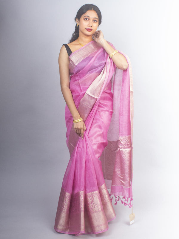 Silk Linen Banarasi Handloom Saree - 2160 Saree AEVUM