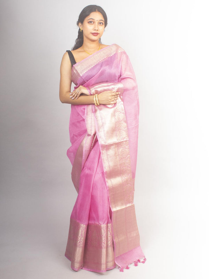 Silk Linen Banarasi Handloom Saree - 2160 Saree Sarala Devi