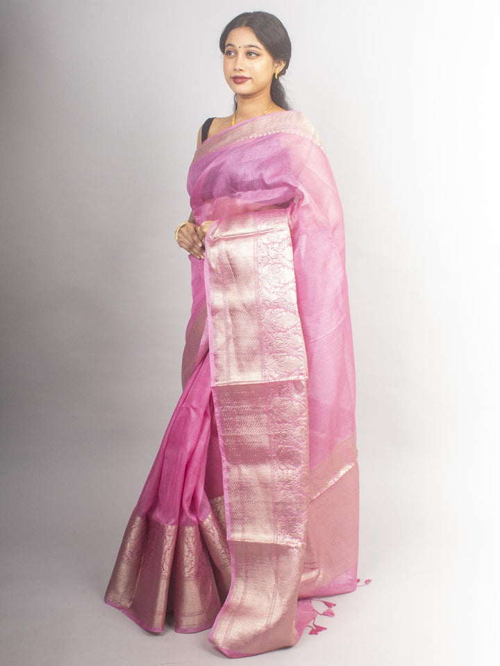 Silk Linen Banarasi Handloom Saree - 2160 Saree Sarala Devi