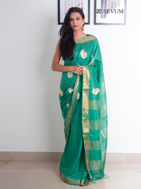 Katan Silk with Leaf Embroidery - 2164 Saree Tausif   