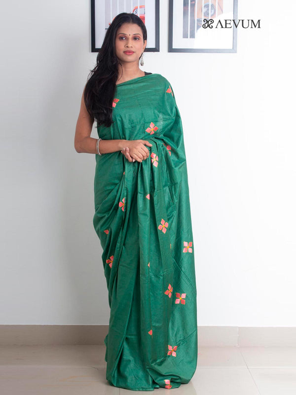 Katan Silk Saree with Embroidery - 2165 Saree Tausif   