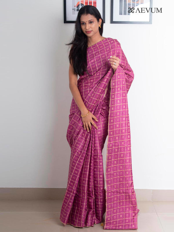 Katan Silk Saree with Checks - 2261 Saree Raj Dev Kumar   